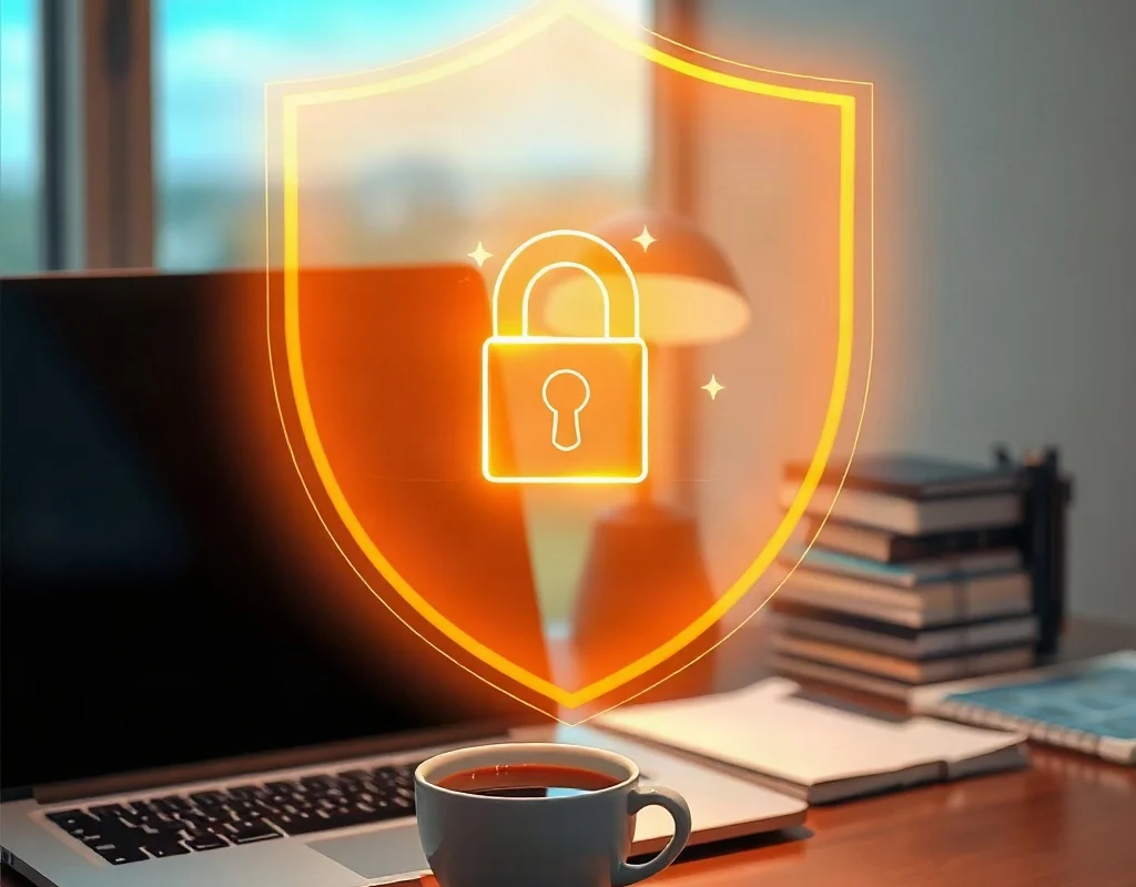 A glowing shield with a padlock symbolizing a safe and secure online gambling site.