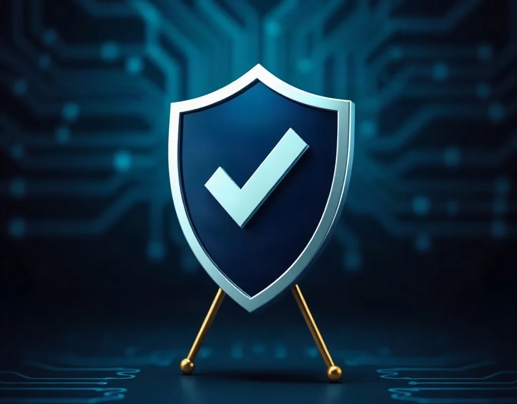 Security shield with a checkmark