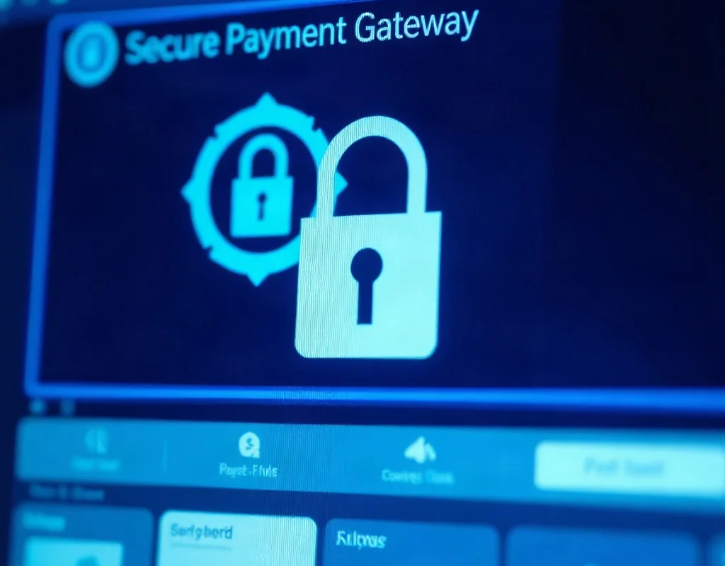 Digital padlock icon representing online security on a computer screen