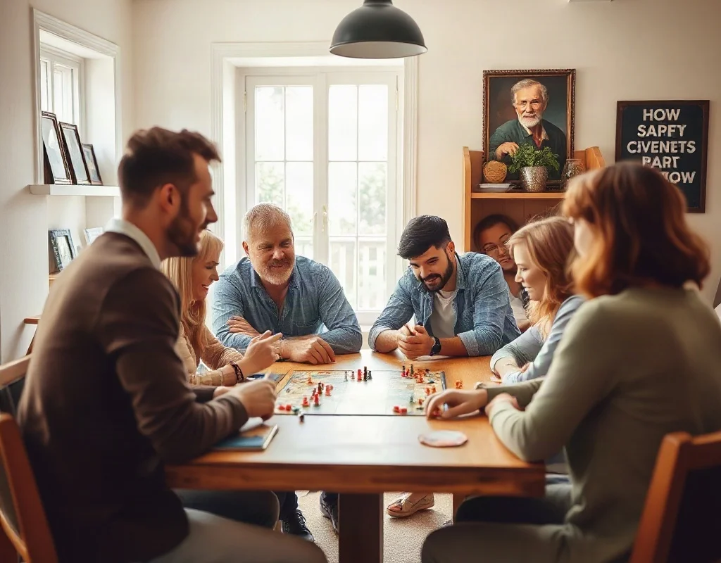 People playing a board game, representing legal skill-based gaming