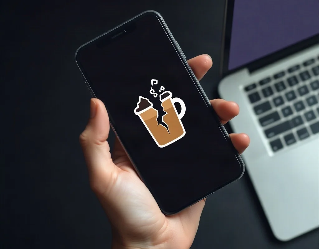 Troubleshooting mobile app issues with broken icon on screen