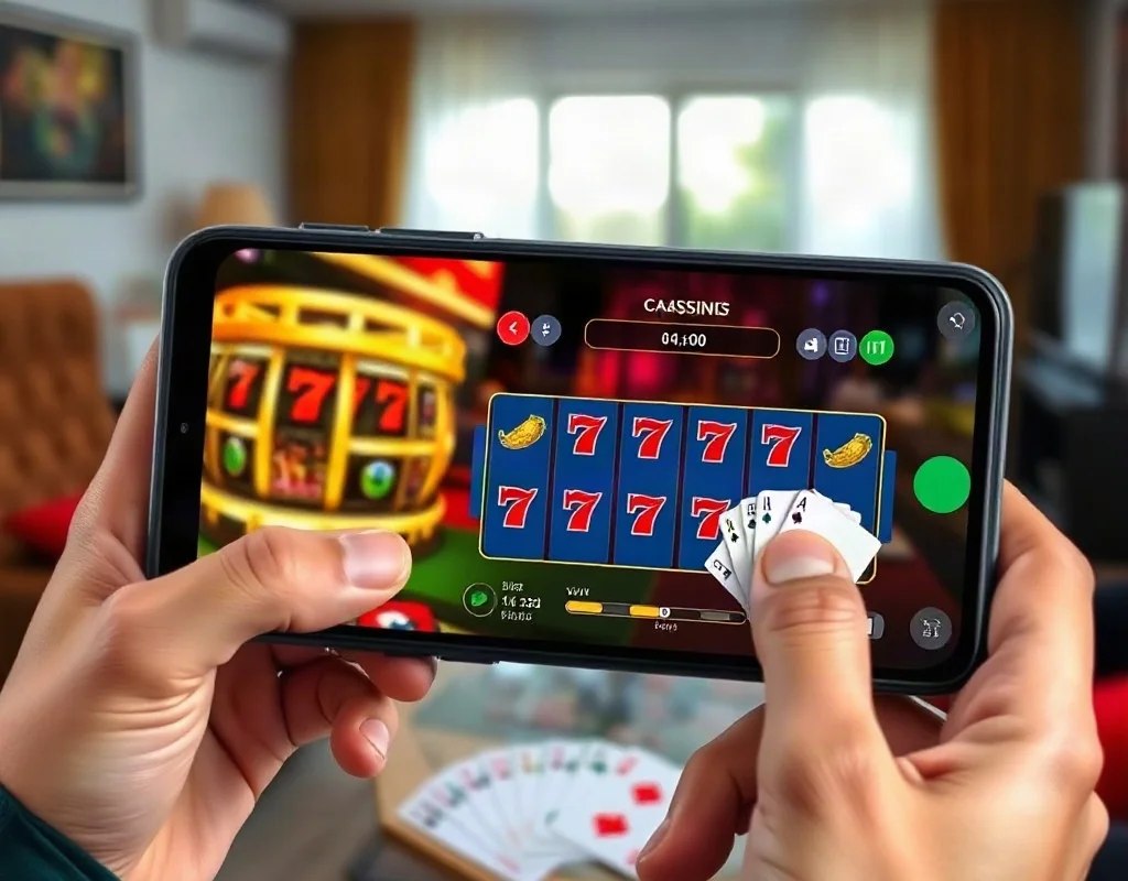 Mobile phone displaying PK68 casino games on a table in Pakistan