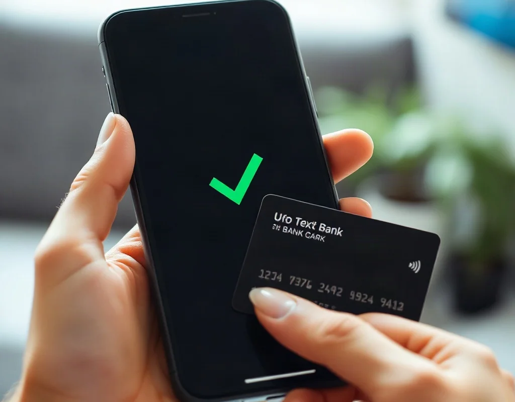 PK68 withdrawal: hand with phone and card, green check mark, bright light