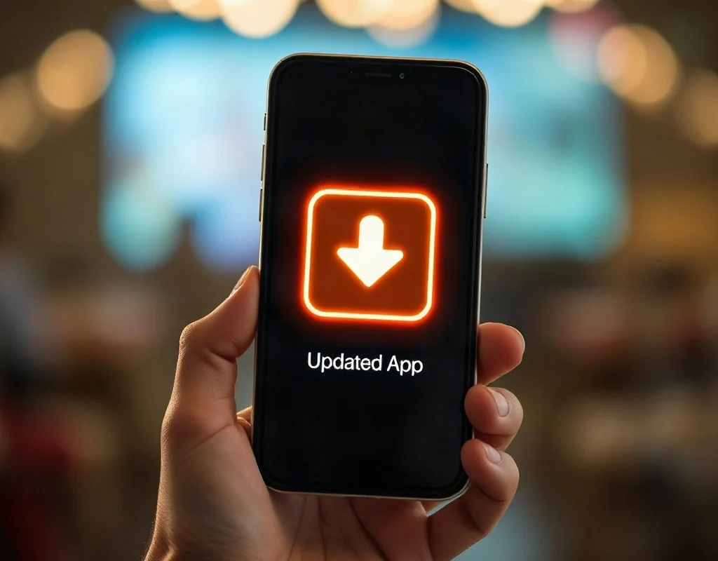 Man updating PK68 app on his smartphone