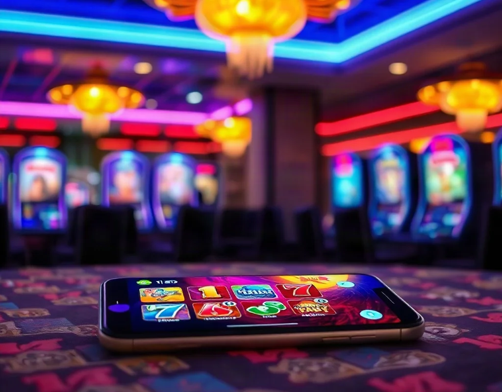 PK68 mobile app on a smartphone with casino games
