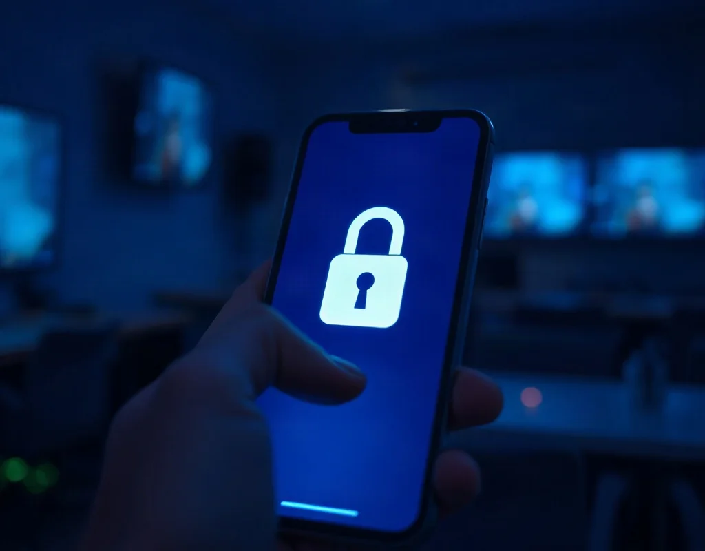 Person resetting password on smartphone