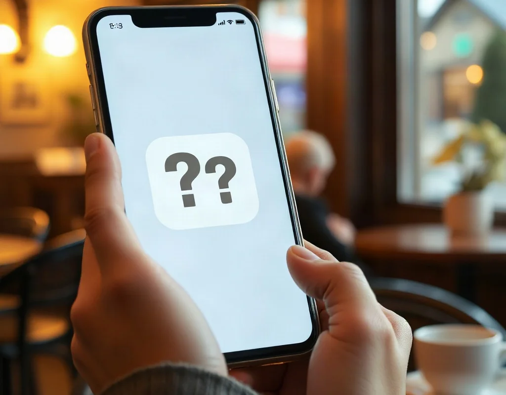 Person reading FAQs on smartphone